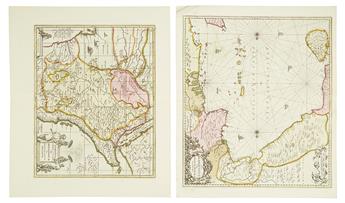 SCHENK, PIETER; and VALK, GERARD. Group of five double-page engraved maps,